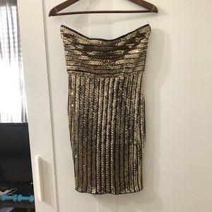 Fashion Nova Gold Sequin Dress